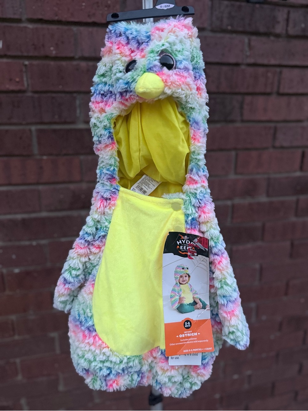 Ostrich Bird Halloween Costume Hyde & Eek Infant Size 0-6M Rainbow Pullover Top